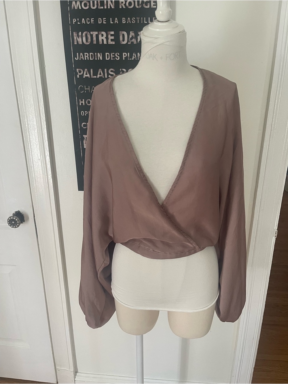 Womens Taupe Blouse